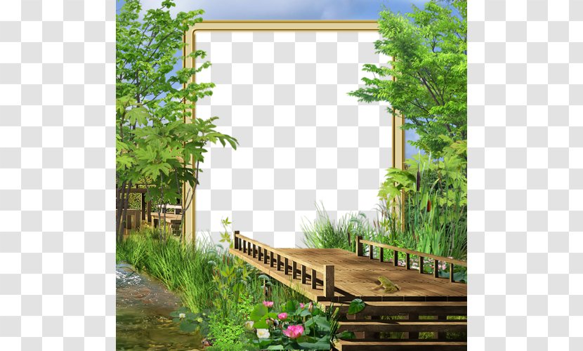 Picture Frame Film - Grass - Country Bridge Pattern Transparent PNG
