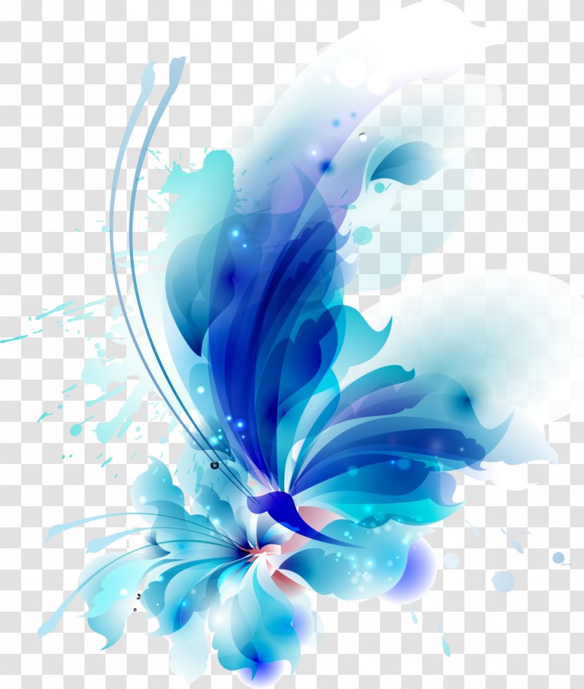 Butterfly Flower Blue - Stock Photography - Dream Transparent PNG