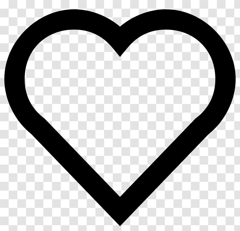 Heart White Black Pattern - And - Simple Outline Transparent PNG