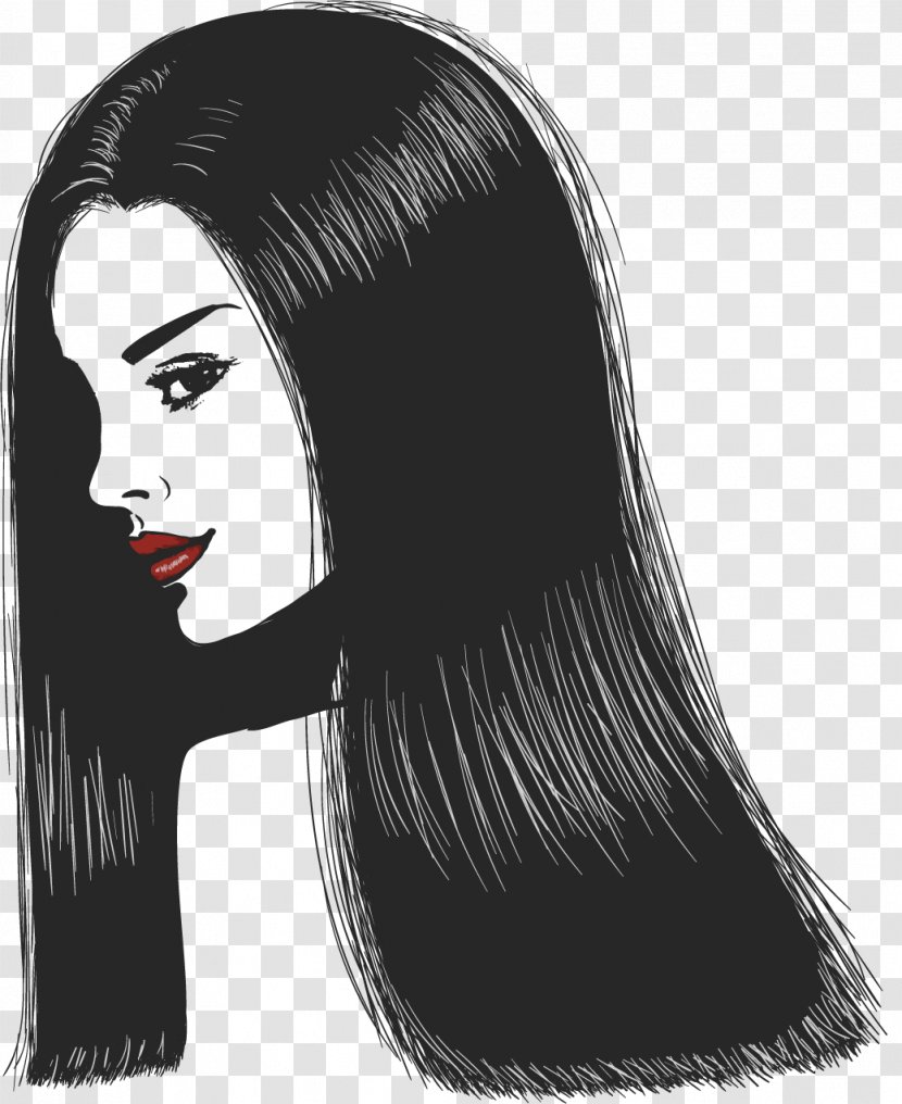 Model Illustration - Frame - Vector Hand-painted Hair Transparent PNG