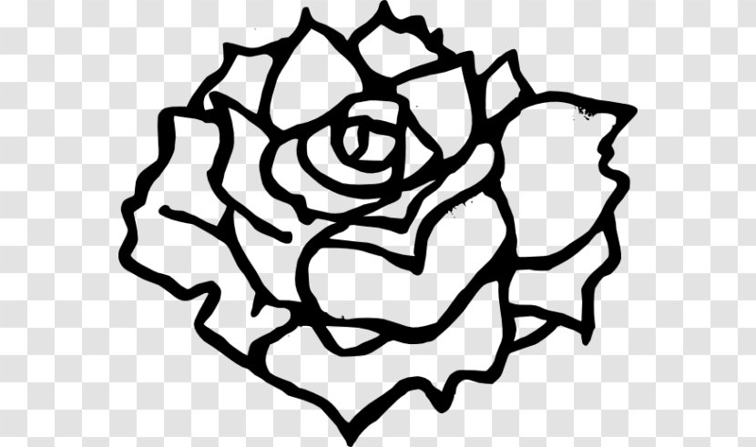 Drawing Black Rose Clip Art - Branch - Clipart And White Transparent Transparent PNG