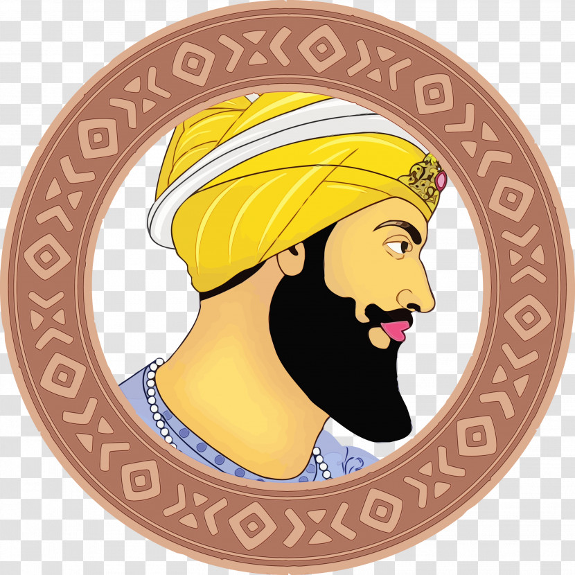 Yellow Headgear Label Turban Plate Transparent PNG