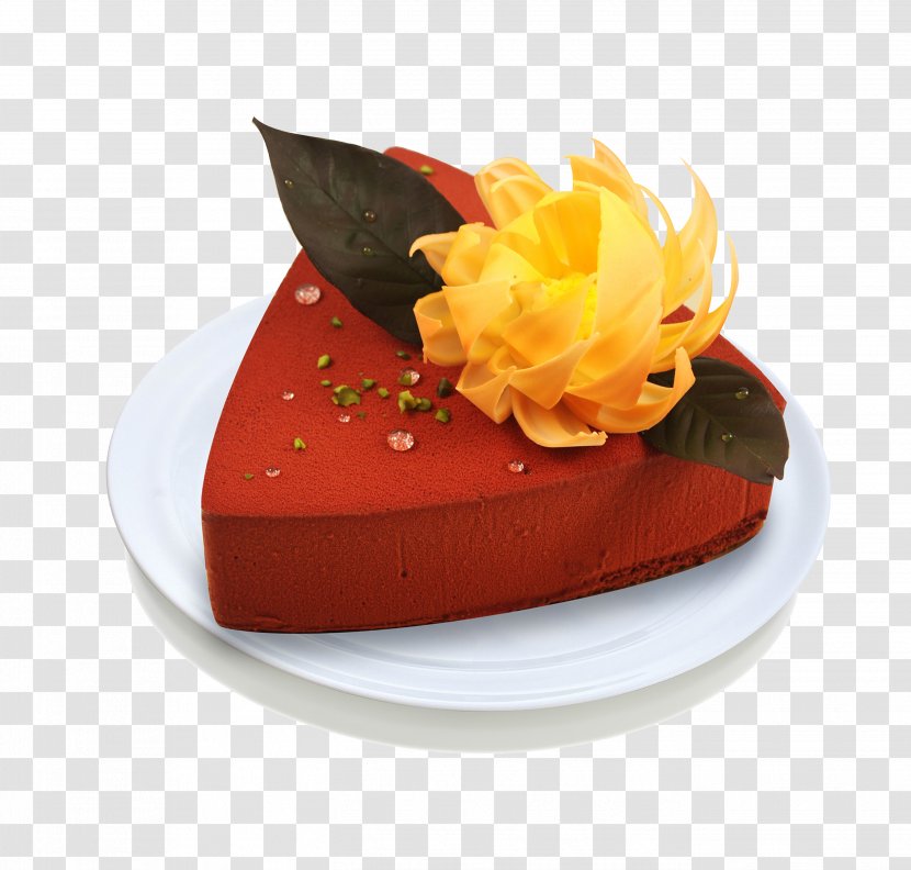 Dessert Cuisine Dish Garnish - Red Triangle Cake Transparent PNG