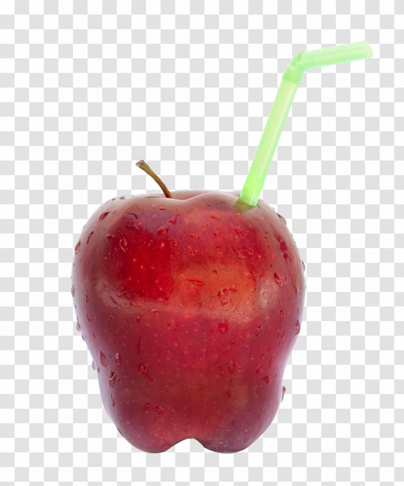 Apple Drinking Straw Suction - Food Transparent PNG