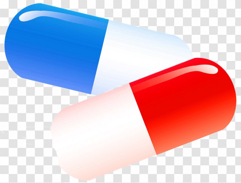 Cartoon Blue Capsule - Cylinder - Red Pills Transparent PNG