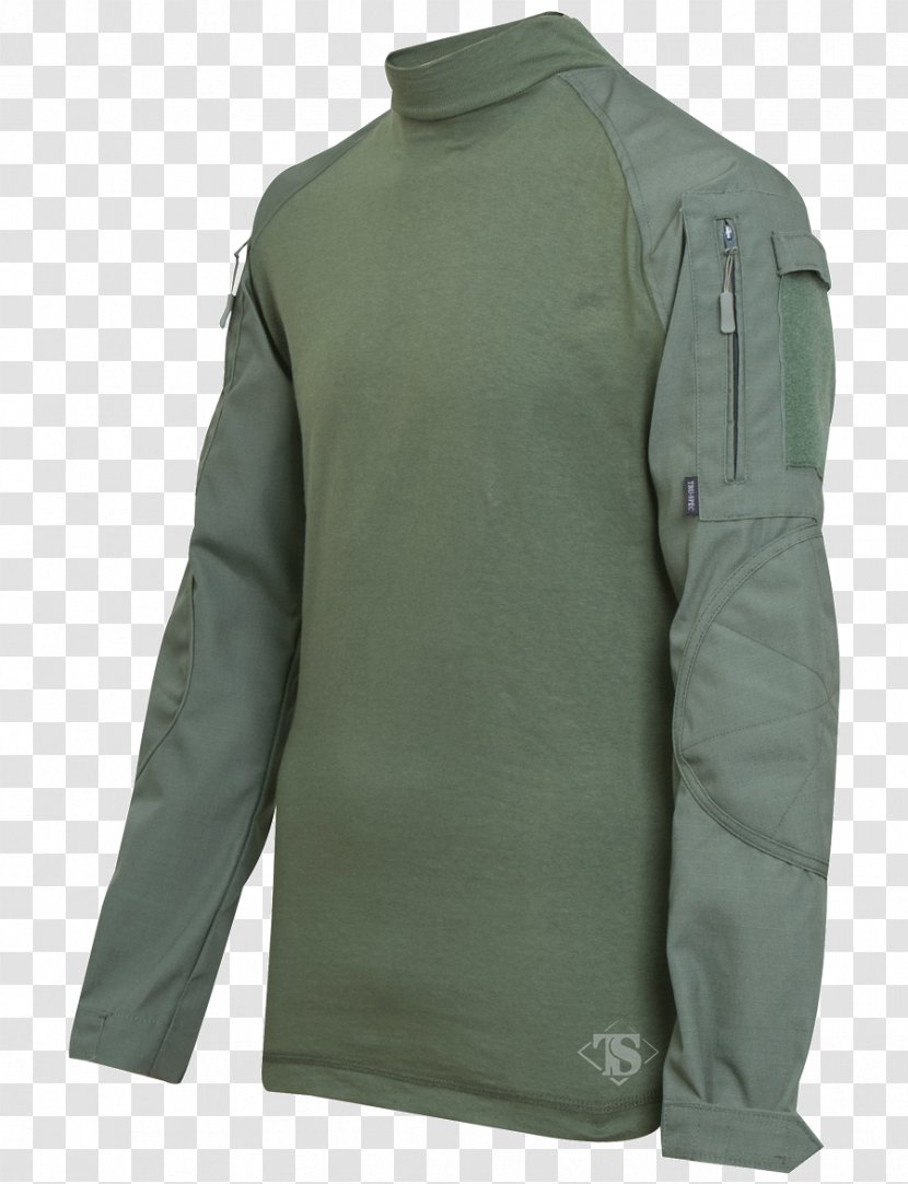 Sleeve T-shirt Army Combat Shirt Clothing - Uniform - Olive Flag Material Transparent PNG