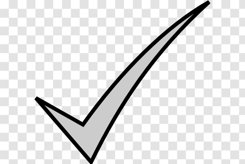 Line Angle Point Black And White - Checkmark Transparent PNG