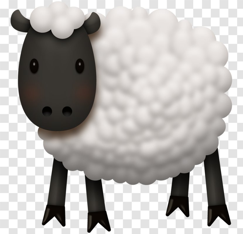 Sheep Black And White Cartoon Transparent PNG