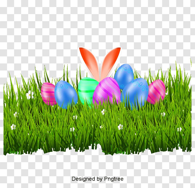 Easter Egg Background - Lawn - Plant Grass Family Transparent PNG