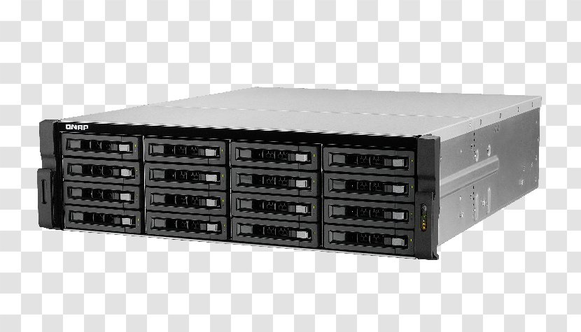 Qnap Tvs-EC1680U-sas-Rp R2 Nas Rack Ethernet Lan Black QNAP TVS-EC2480U-SAS-RP Network Storage Systems Serial Attached SCSI ISCSI - Ata - Technology Transparent PNG