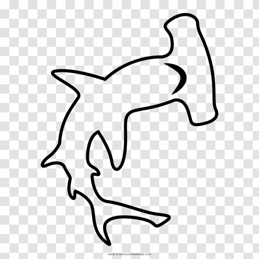Hammerhead Shark Great Drawing Coloring Book - Monochrome Transparent PNG