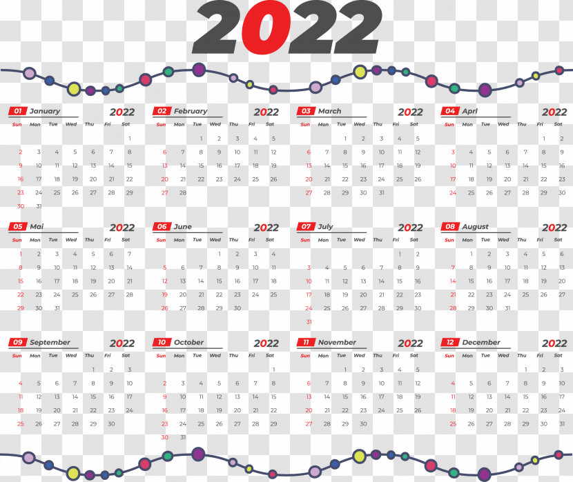 2022 Yeary Calendar 2022 Calendar Transparent PNG