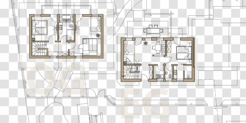 Architecture Floor Plan Furniture Line Transparent PNG