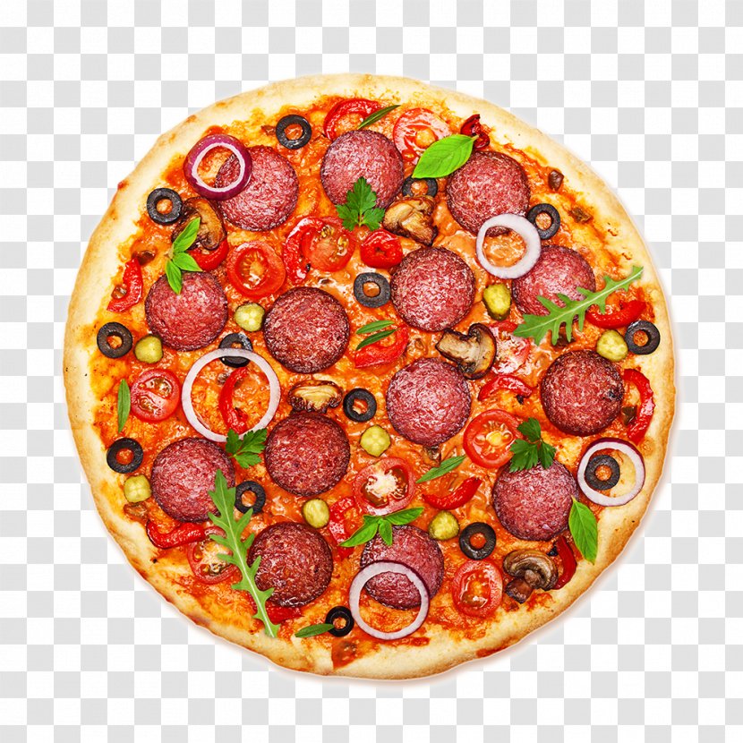 Pizza Italian Cuisine Salami Pepperoni Food Transparent PNG