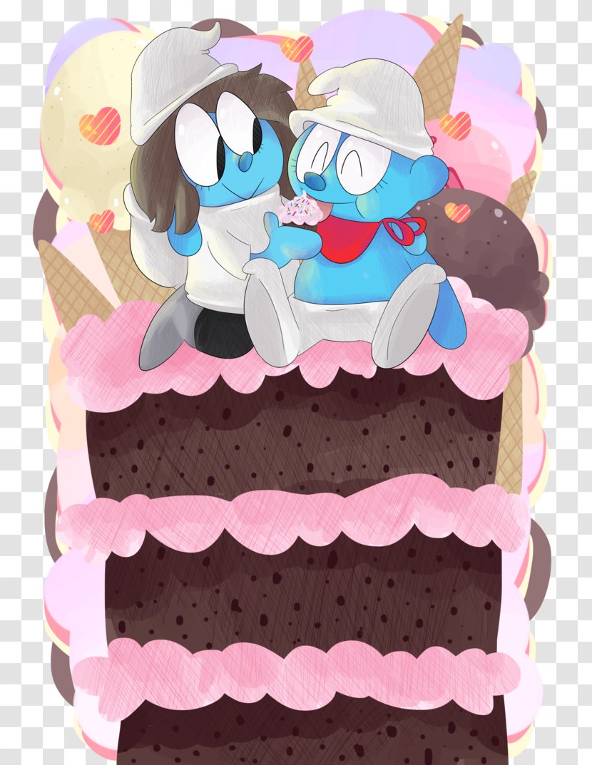 Birthday Cake Decorating Torte Buttercream Pink M - Greedy Smurf Transparent PNG