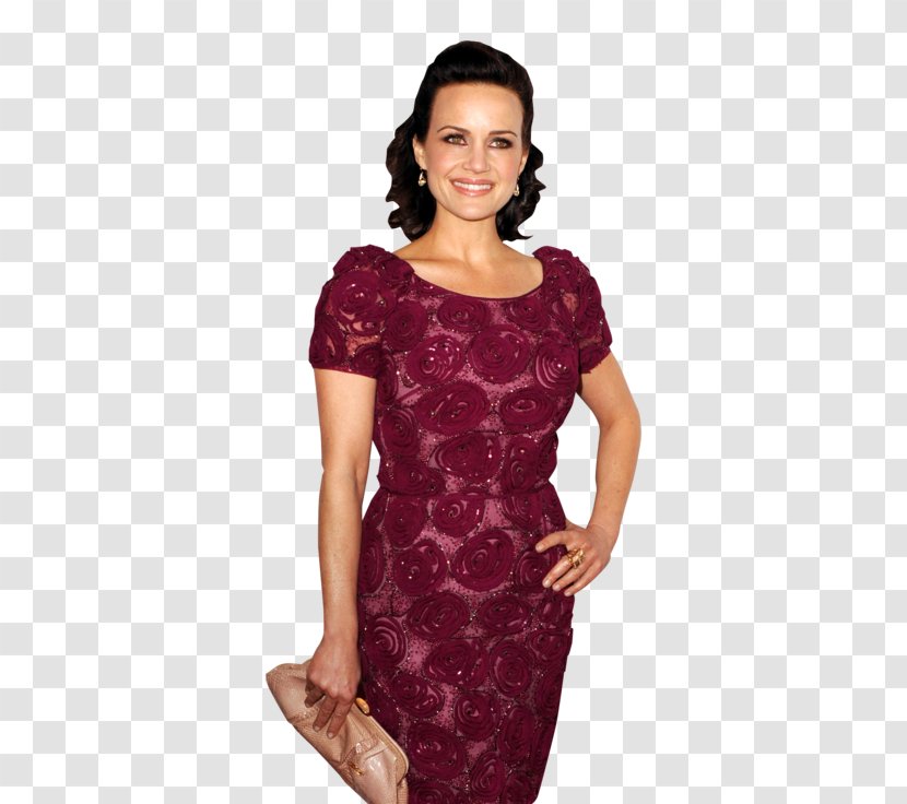 Carla Gugino Cocktail Dress Lace Velvet - Magenta Transparent PNG