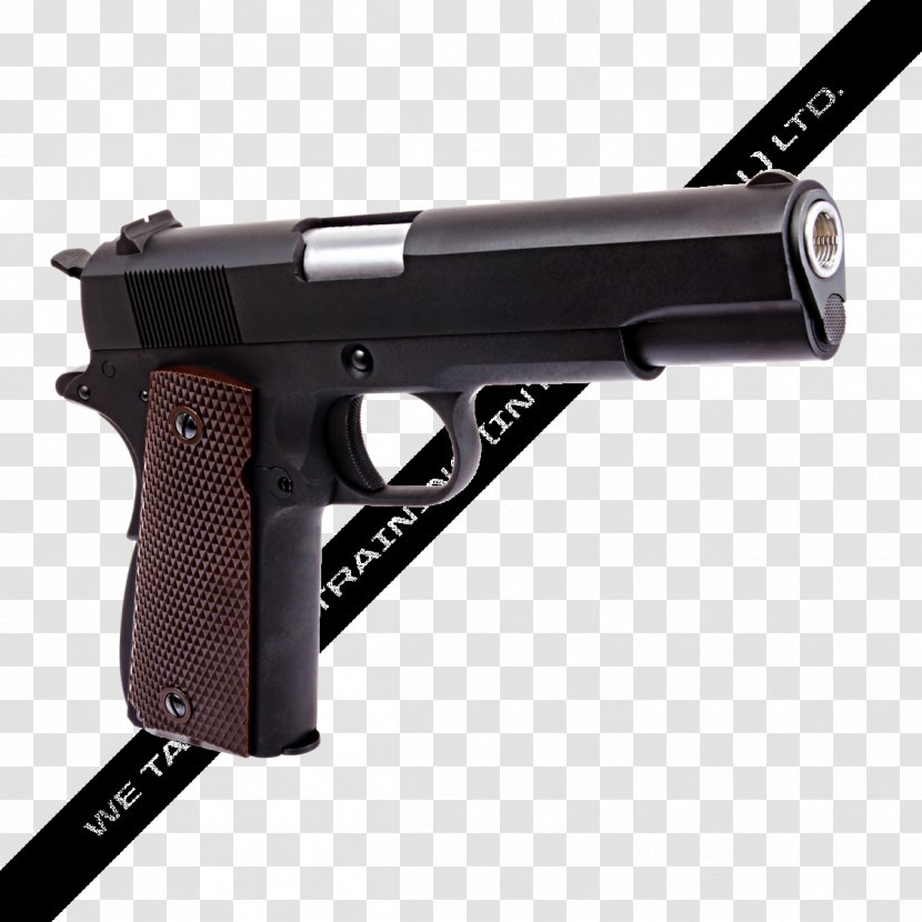 Airsoft Firearm Gun Barrel M1911 Pistol - Silencer - Pointing At Camera Transparent PNG