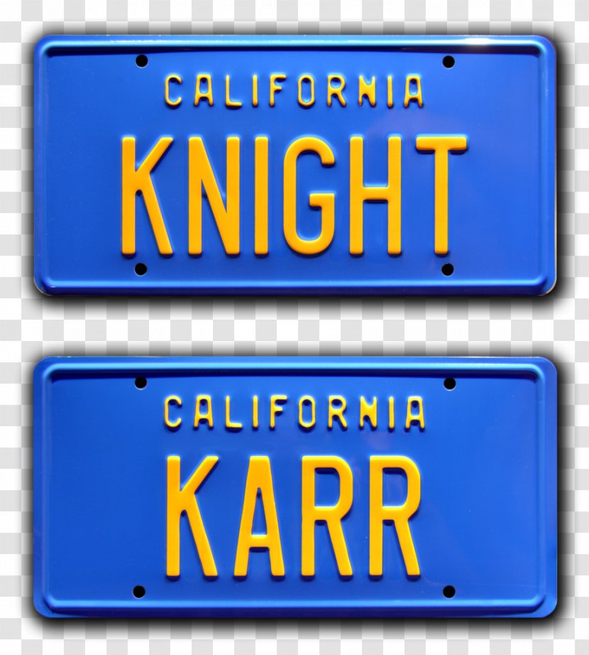 Vehicle License Plates K.I.T.T. KARR Michael Knight Pontiac Firebird - Patricia Mcpherson - Car Transparent PNG