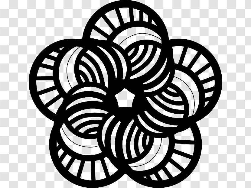 Black And White Flower - Line Art - Symbol Blackandwhite Transparent PNG