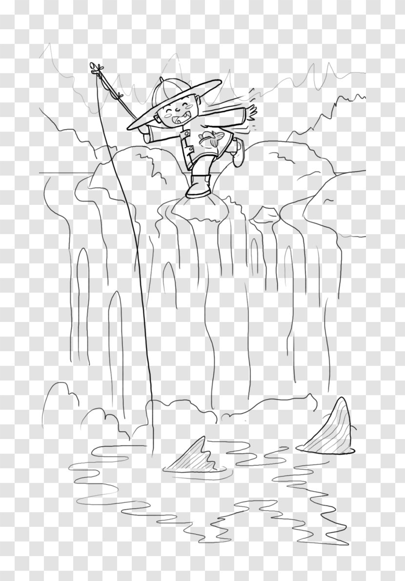 Line Art Drawing Cartoon Sketch - Fishing LinE Transparent PNG