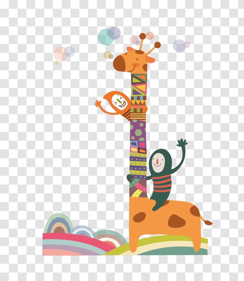 Giraffe Cartoon Child Illustration - Vertebrate - Abstract And Transparent PNG