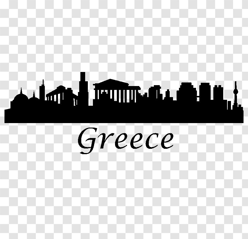 Athens Wall Decal Skyline Sticker - Silhouette Transparent PNG