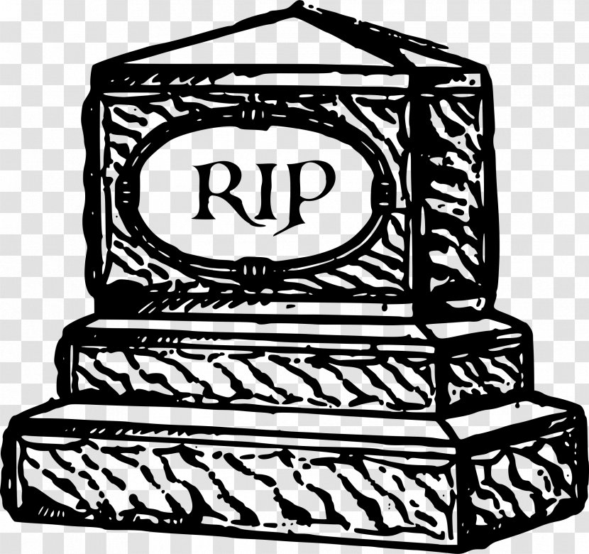 Headstone Grave Rest In Peace Clip Art - Black - Copyright Transparent PNG