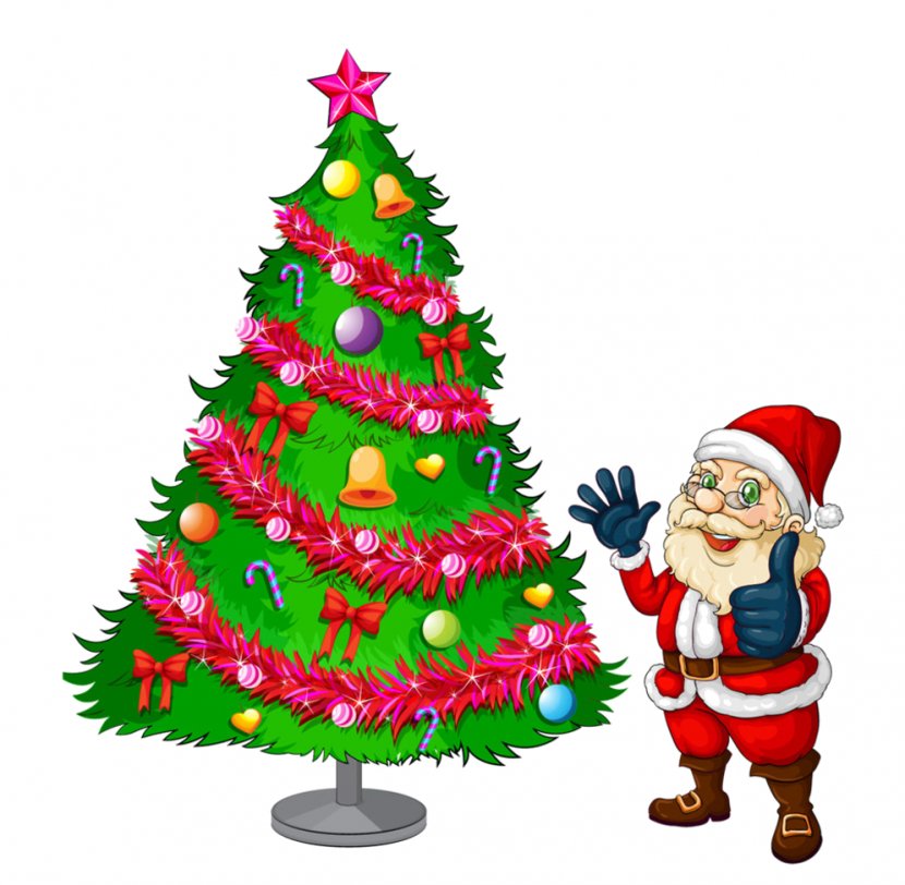 Santa Claus Christmas Tree - Holiday Transparent PNG