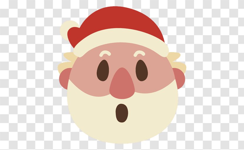 Santa Claus Christmas Emoticon Smile Clip Art - Cheek Transparent PNG