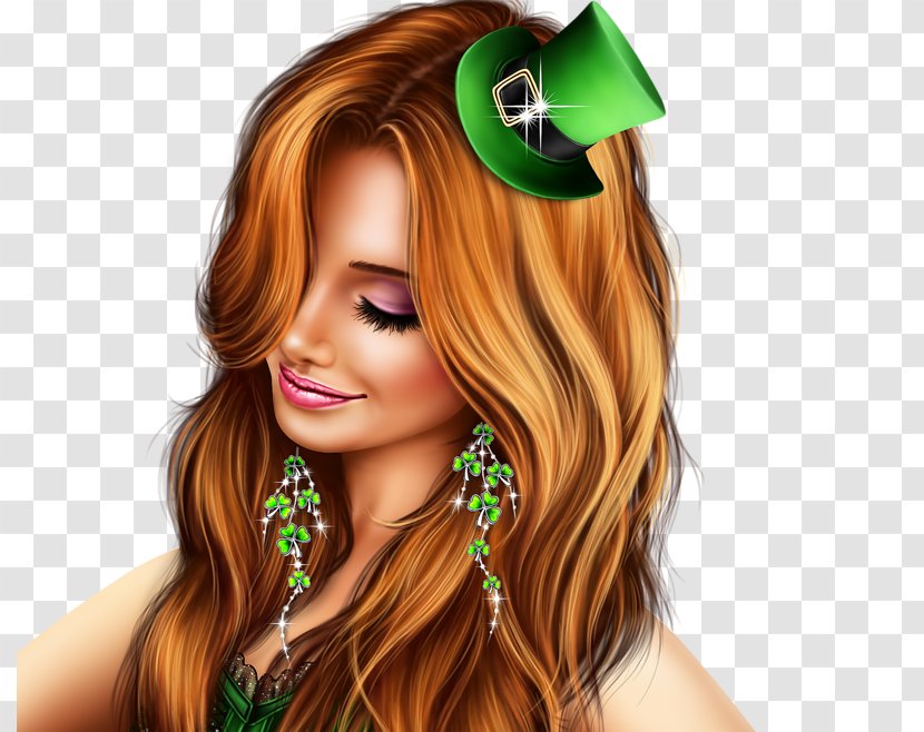 Head Of A Woman Long Hair Coloring Transparent PNG