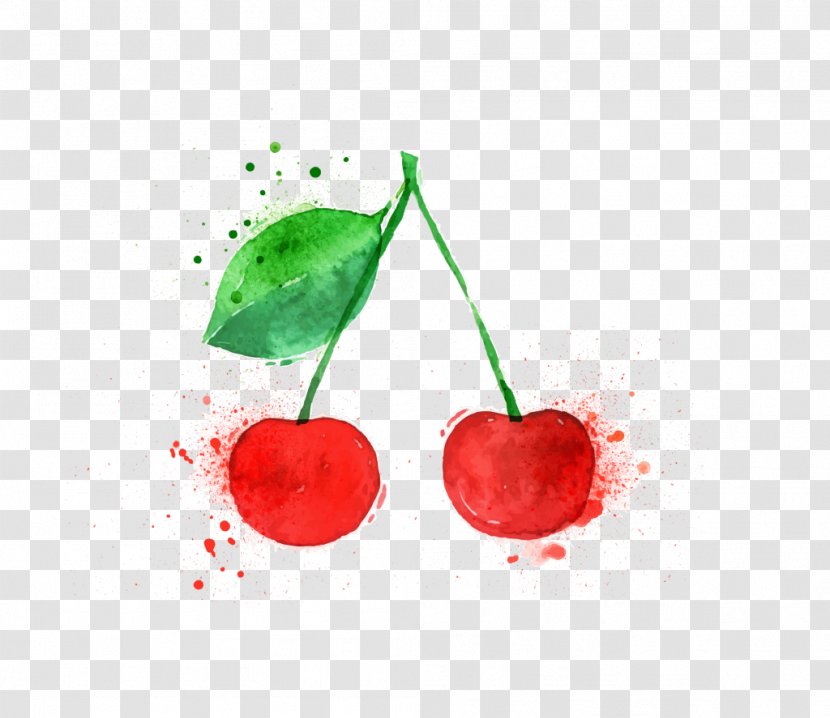 Fruit Watercolor Painting Drawing - Cherry - Lemon Transparent PNG