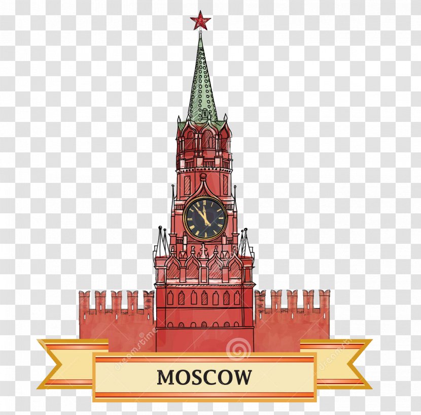 Moscow Kremlin Red Square Saint Basil's Cathedral Spasskaya Tower - Landmarks Transparent PNG