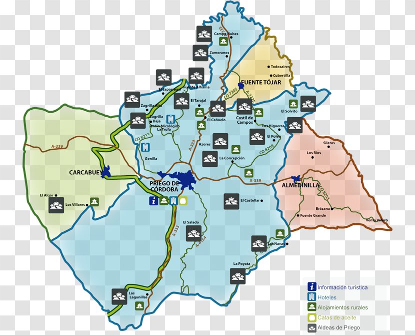 Carcabuey Map Córdoba Oficina De Turismo Priego - Plan Transparent PNG