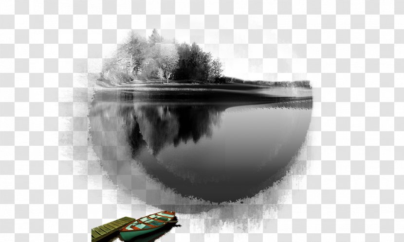 Landscape Ink Euclidean Vector - Mirror Series Transparent PNG