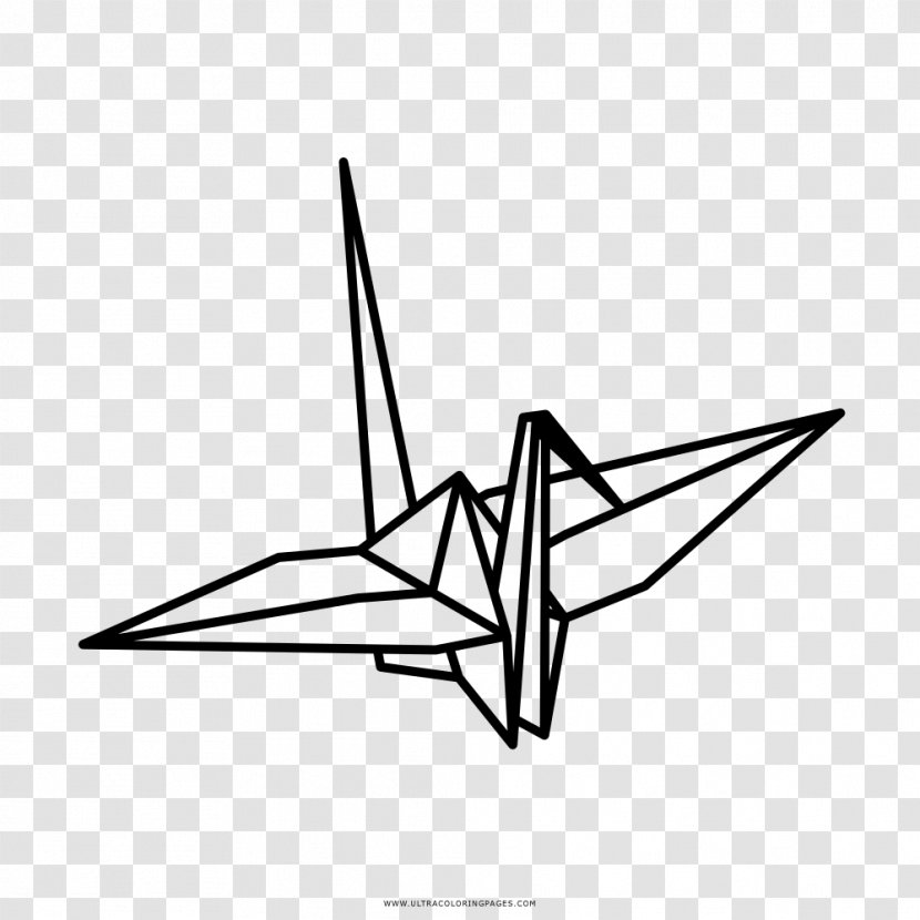 Crane Origami Paper Drawing Orizuru - Black And White - Poster Transparent PNG