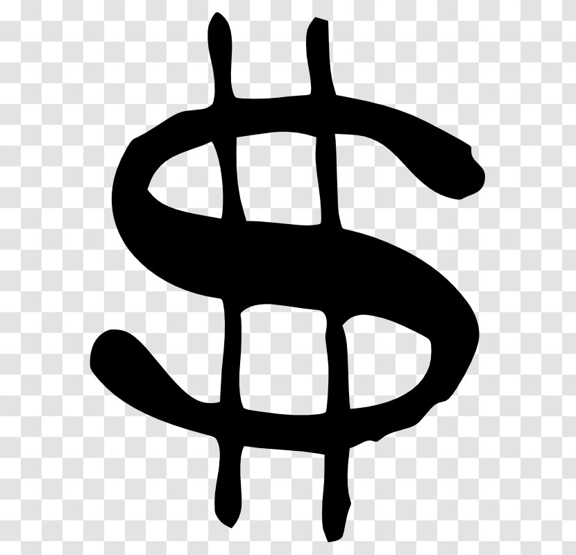 Dollar Sign Currency Symbol Clip Art - Black And White - Money Pictures Transparent PNG