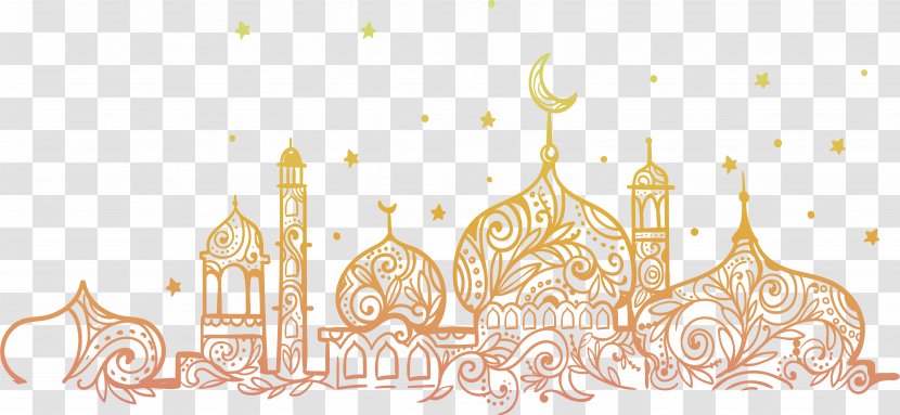 Fasting In Islam Ramadan Illustration - Yellow - Hand-painted Religious Church Posters Transparent PNG