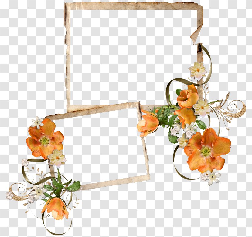 Picture Frames Decoupage Clip Art - Orange - Flower Arranging Transparent PNG