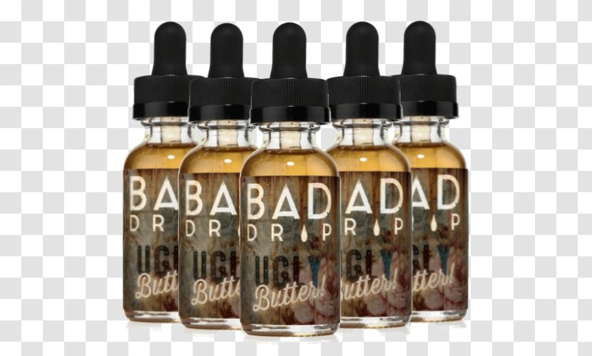 Electronic Cigarette Aerosol And Liquid Juice Bottle BAD DRIP Labs Transparent PNG