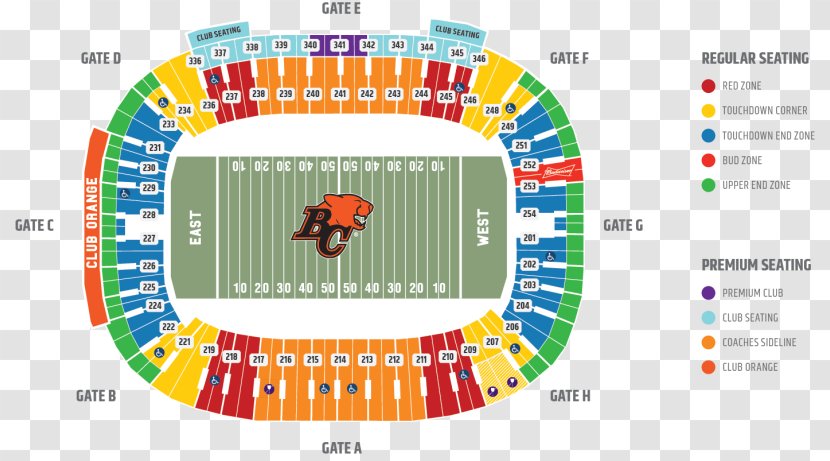 BC Place Lions Ford Field Detroit Gillette Stadium - Diagram - Sports Venue Transparent PNG