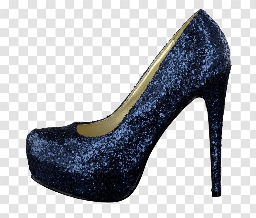 Cobalt Blue Heel Shoe - Glitter - Design Transparent PNG