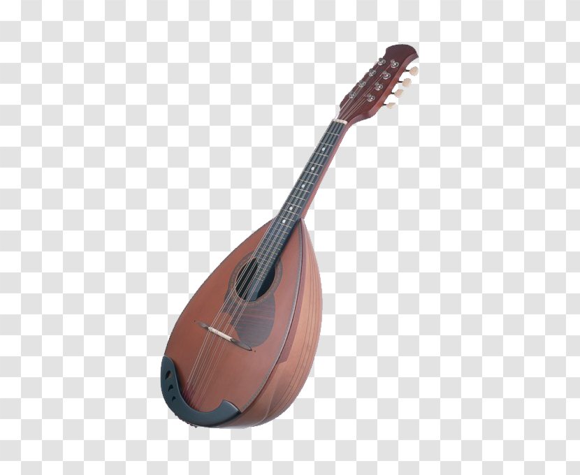 Musical Instrument Guitar Mandolin - Silhouette - Brown Acoustic Transparent PNG
