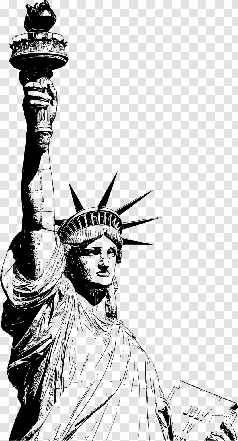 Statue Of Liberty National Monument Drawing Line Art Vitruvian Man - Trump Transparent PNG