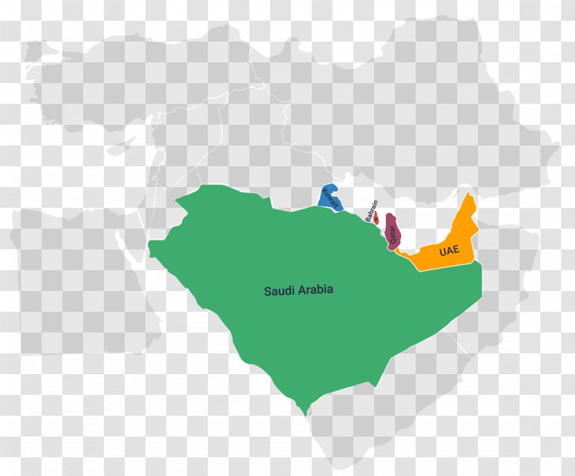Arab States Of The Persian Gulf United Emirates Doha Map - Indian Subcontinent Transparent PNG