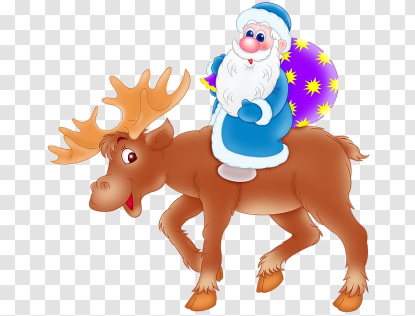 Moose Losyash Deer Brown Bear Gray Wolf - Santa Claus - Santa's Reindeer Transparent PNG