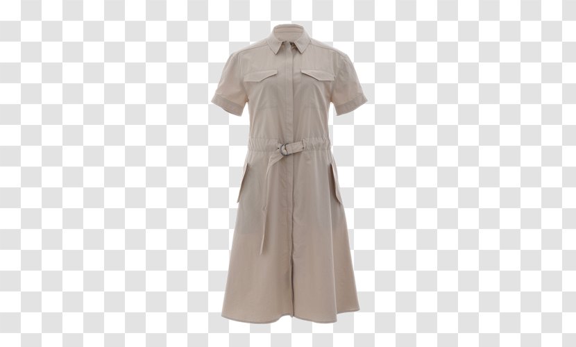 Beige Neck Dress - Ms. Short-sleeved Lapel Transparent PNG