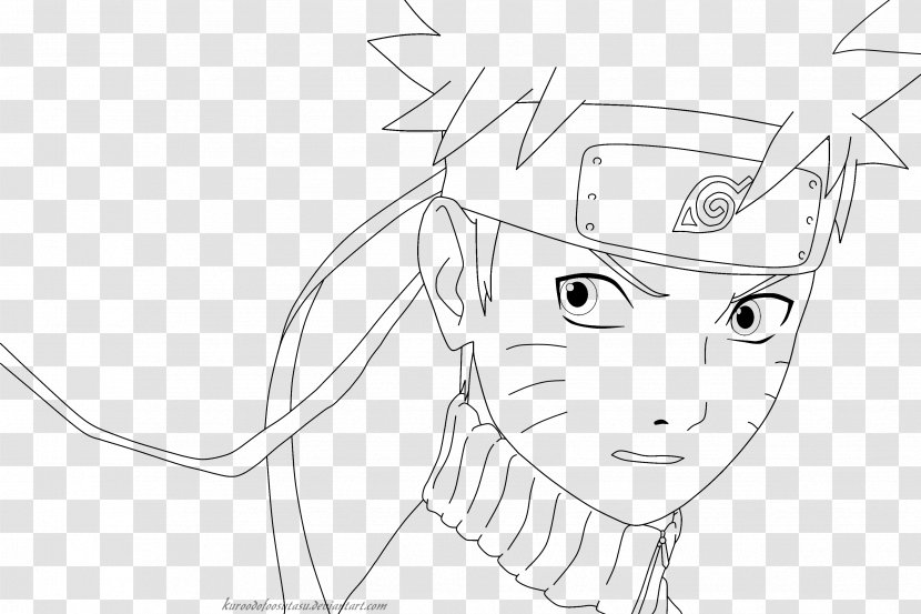 Naruto Uzumaki Line Art Drawing Kakashi Hatake - Silhouette - Lineart Transparent PNG