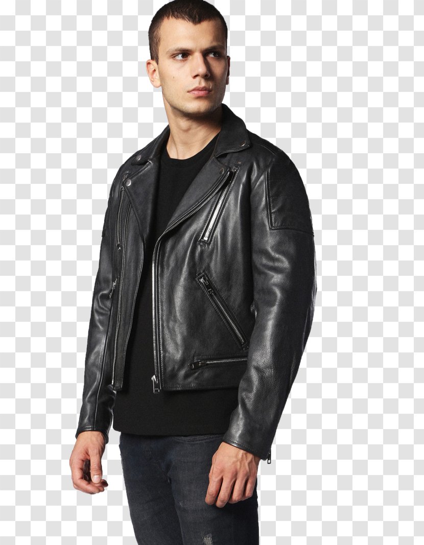 Leather Jacket Diesel Suede - Denim Transparent PNG