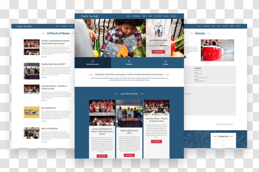 Chefs For Kids Mockup University Of Nevada, Reno Web Page Online Advertising - Chef Transparent PNG