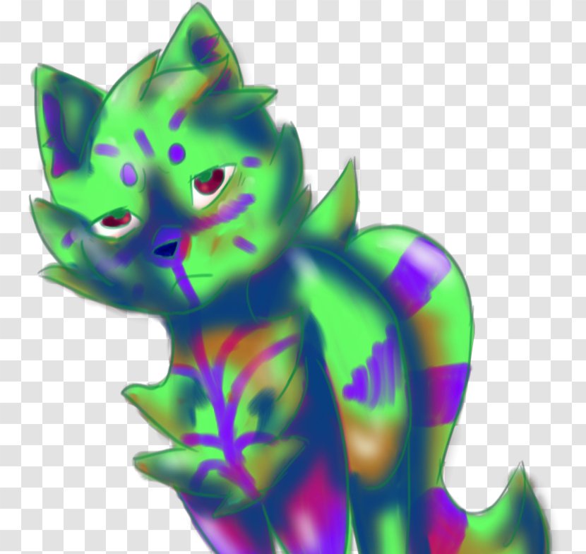 Whiskers Cat Cartoon Green Transparent PNG
